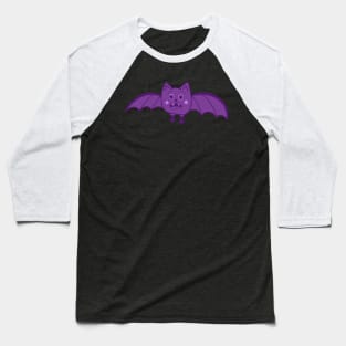 Purple Surprised Bat Baseball T-Shirt
